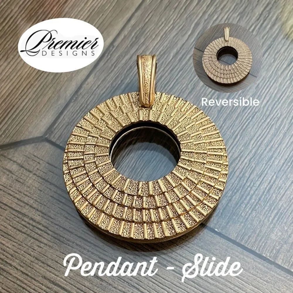 Premier Designs “Top Notch” Reversible Pendant J1196